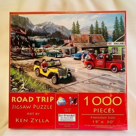 Jigsaw Puzzle Road Trip 1000 Pc 19” X 30” Panorama SunsOut NEW SEALED Made in US - Picture 1 of 5